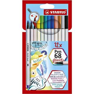 👉 Etui Brushstift Stabilo Pen 568/12-21 À 12 Kleuren 4006381546096