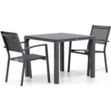 👉 Tuinset antracite aluminium dining sets grijs-antraciet Lifestyle Amarilla/Pallazo 90cm 3-delig