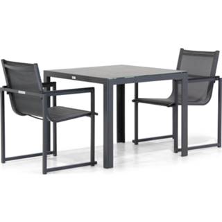 👉 Tuinset aluminium antracite dining sets grijs-antraciet Lifestyle Delgada/Varano 90 cm 3-delig 7423600072018