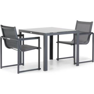 👉 Tuinset antracite aluminium dining sets grijs-antraciet Den Bosch Lifestyle Delgada/Mondello 90cm 3-delig 7423603249295