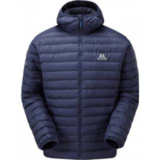 👉 Dons jack s mannen zwart blauw Mountain Equipment - Earthrise Hooded Jacket Donsjack maat S, blauw/zwart 5053817201509