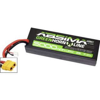 👉 LiPo accupack 7.4 V 5000 mAh Aantal cellen: 2 45 C Absima Stick hardcase XT60