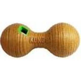 👉 Dumbbell bruin KONG Bamboo Feeder Lichtbruin - Maat M: ca L 20 x B 9 cm