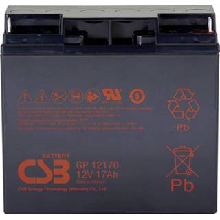 👉 CSB Battery GP 12170 Standby USV Loodaccu 12 V 17 Ah Loodvlies (AGM) (b x h x d) 181 x 167 x 76 mm M5-schroefaansluiting Onderhoudsvrij, Geringe zelfontlading