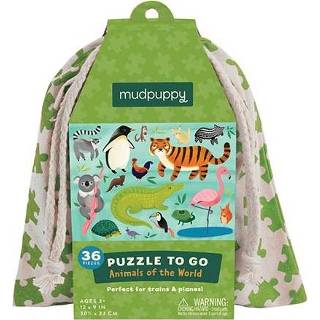 Jongens kleurrijk Mudpuppy Puzzle To Go - dieren van onze Planet en 9780735345980