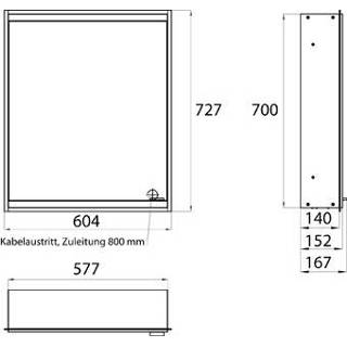 👉 Spiegelkast witte met front Emco Asis Prime 2 inbouw m. 1 deur LED verlichting 60x73cm links glazen achterwand 4018445111614