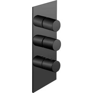 👉 Zwart afbouwdeel Plieger Napoli voor thermostatische inbouwdouchekraan met 2-weg omstelling, mat 8711238397986