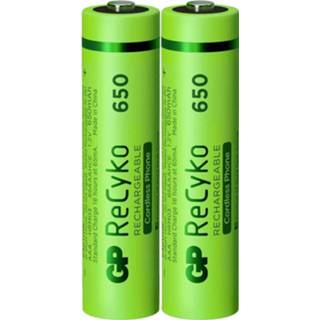 👉 Batterij Oplaadbare AAA (potlood) GP Batteries ReCyko+ DECT Phone HR03 NiMH 650 mAh 1.2 V 2 stuk(s) 4891199199554