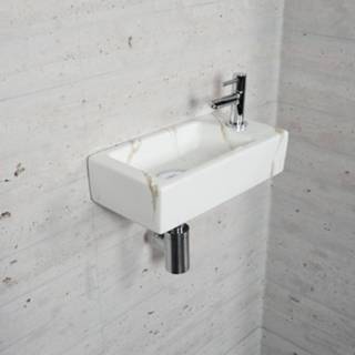 👉 Fonteinset chroom Carrara Marmerlook Wiesbaden Color (kraangat rechts) 8719304725688