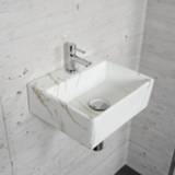 👉 Fonteinset chroom Carrara Marmerlook Wiesbaden Color (kraangat midden) 8719304725671