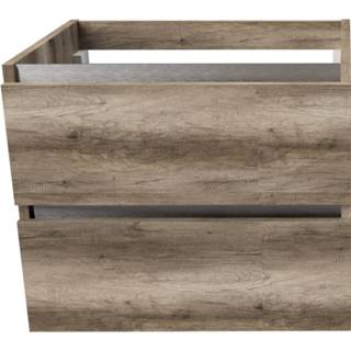 👉 Onderkastje oak MDF hout luna Onderkast Arcqua Badmeubel 60 cm Greeploos Excl. Wastafelblad Canyon 8720104401740