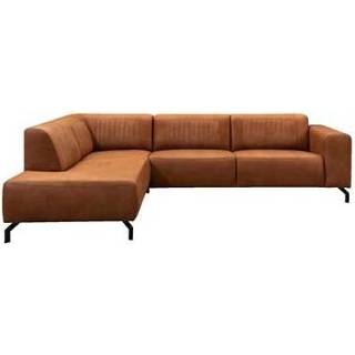 👉 Hoekbank microleer bruin Otis links - cognac Leen Bakker 8714901756318