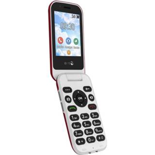 👉 Mobiele telefoon rood wit senioren Doro 7030 Rood, 7322460077457