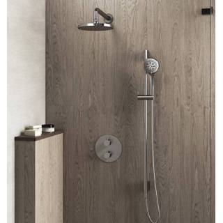 👉 Regendouche nikkel Hotbath Get Together IBS1A inbouw met 3s handdouche en glijstang geborsteld 8720039366398