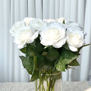 👉 Kunststof One-Size wit 1 tak kunstmatige roos