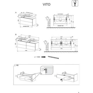 Wastafel onderkast antraciet Blinq Veille wastafelonderkast 60x45,5x50cm 2 la mat 8717493121427