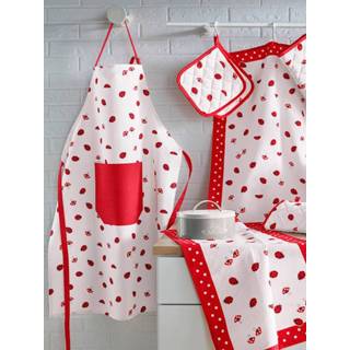 👉 Schort katoen rood unisex Lieveheersbeestje Kracht