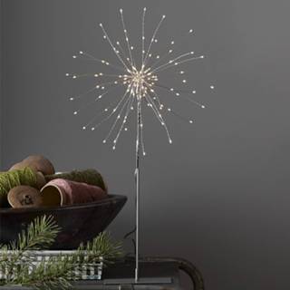 👉 Sfeerlamp zilvergrijs zilver metaal warmwit a+ LED Firework 3D zilvergrijs, hoogte 50cm