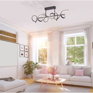 👉 Plafondlamp zwart aluminium warmwit a+ LED Curls, zwart, dimbaar