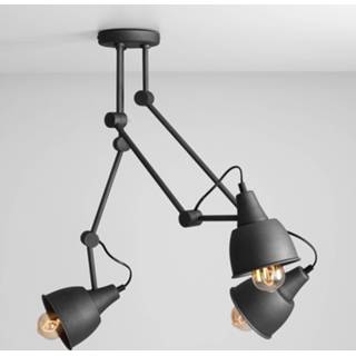 👉 Plafondlamp donkergrijs metaal a++ 814, verstelbaar, 3-lamps, grafiet