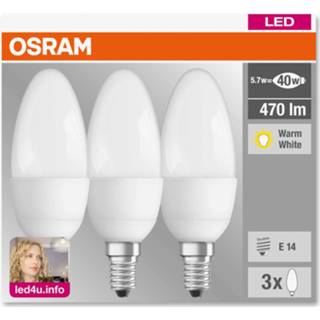 👉 E14 4,9W 827 led-kaarslamp 3-delig, mat