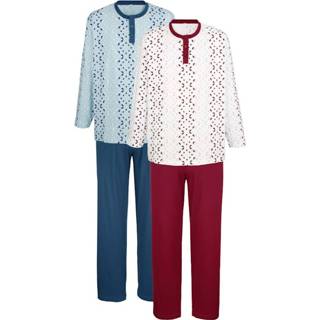 👉 Pyjama blauw marine wit bordeaux mannen Pyjama's Roger Kent 1x lichtblauw/marine, wit/bordeaux 4055704669516