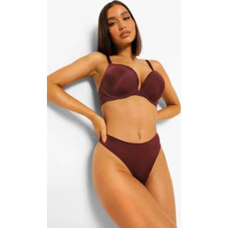 👉 Dd Plus Effen Beha Met V-Hals, Chocolade