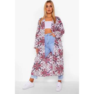 Plus Paisley Kimono Met Lange Mouwen, White