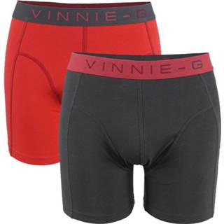👉 Vinnie-G boxershorts Flamingo Rood - Antraciet Uni 2-pack