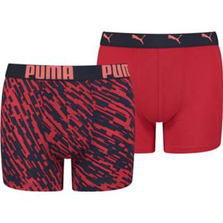 👉 Puma Boys Print Boxershorts Navy/Red 2-pack
