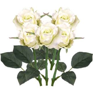 👉 Wit 5x stuks kunst roos/rozen Alice 30 cm