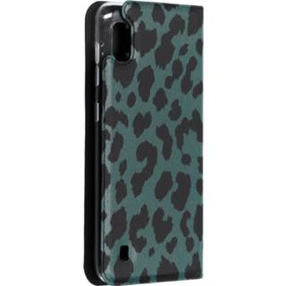 👉 Groen kunstleer dieren unisex zwart Design Softcase Booktype voor de Samsung Galaxy A10 - Panter 8719295354638