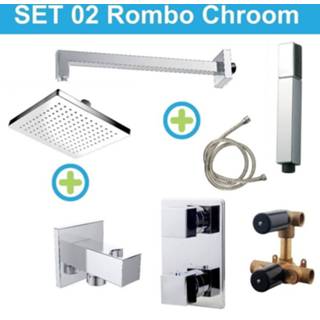 Regendouche set chroom kranen Wiesbaden inbouw 02 Rombo 8719304171898