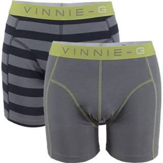 👉 Vinnie-G boxershorts Lime Stripe - Grey 2-pack