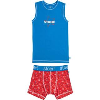 Shirt blauw rood jongens Stoer! & short (Blauw - Ster) 8711665419947