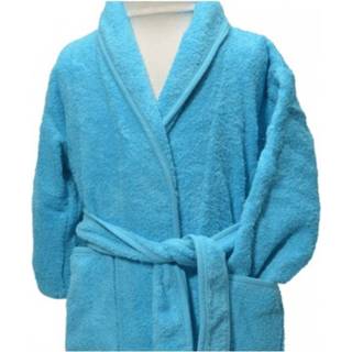 👉 Kinder badjas katoen lichtblauw unisex kinderen Clarysse Kimono kinderbadjas zonder capuchon Aqua 80/92 8933355701754