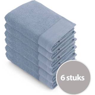 👉 Handdoek lichtblauw unisex blauw katoen Walra Soft Cotton 50x100 Blue - 6 stuks