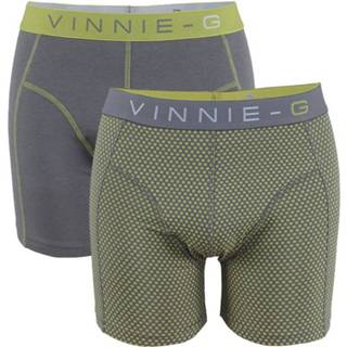 👉 Boxer short grijs limoen Vinnie-G boxershorts Lime Dot - Grey 2-pack