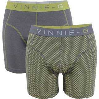 Vinnie-G boxershorts Lime Dot - Grey 2-pack -S