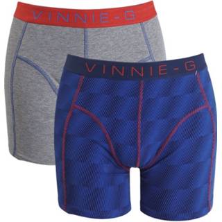 👉 Vinnie-G boxershorts Flame Blue Print Grey 2-pack S