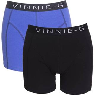 👉 Boxer short blauw zwart Vinnie-G boxershorts Royal Blue - Black 2-pack