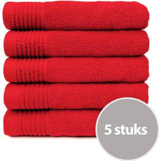 👉 Hand doek rood The One Handdoek 450 gram 50x100 cm (5 stuks) 4761925417903