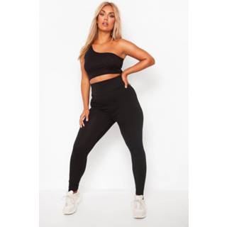 👉 Plus Basic Katoenen Vormgevende Leggings, Black