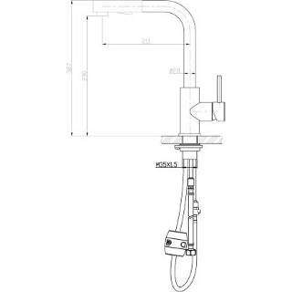 👉 Uittrekbare handdouche RVS mengkraan opbouw hendel look keramisch reno zonder waste standaard perlator Keukenmengkraan Wiesbaden Twenty Met 304 8720195546207