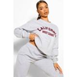 Oversized California Slogan Sweatshirt, Grey Marl