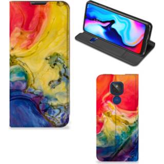 👉 Bookcase Motorola Moto G9 Play Watercolor Dark 8720215902273