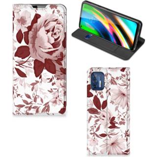 👉 Bookcase Motorola Moto G9 Plus Watercolor Flowers 8720215852905