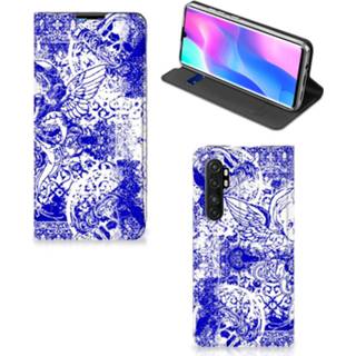 Blauw Mobiel BookCase Xiaomi Mi Note 10 Lite Angel Skull 8720215812466