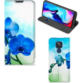 👉 Orchidee blauw Motorola Moto G9 Play Smart Cover - Cadeau voor je Moeder 8720215961775