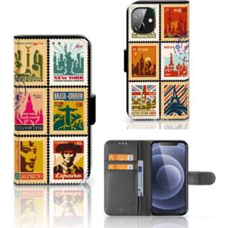 👉 Flipcover Apple iPhone 12 Mini Flip Cover Postzegels 8720215874099